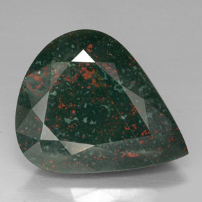 Eliotropio naturale verde da 39,03 ct, taglio a pera, opaco