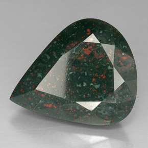 Eliotropio naturale verde da 39,03 ct, taglio a pera, opaco