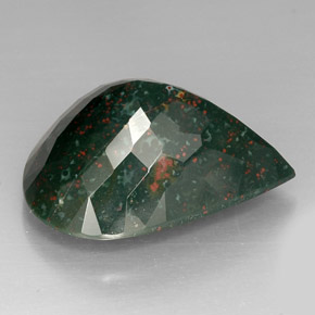 Eliotropio naturale verde da 39,03 ct, taglio a pera, opaco