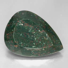 Eliotropio naturale verde da 46,95 ct, taglio a pera, opaco