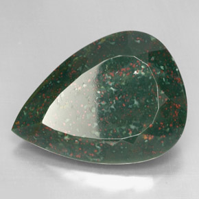 Eliotropio naturale verde da 46,95 ct, taglio a pera, opaco