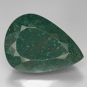 Eliotropio naturale verde da 63,66 ct, taglio a pera, opaco