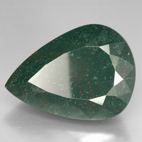 Eliotropio naturale verde da 63,66 ct, taglio a pera, opaco