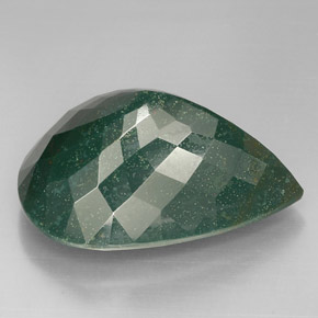 Eliotropio naturale verde da 63,66 ct, taglio a pera, opaco