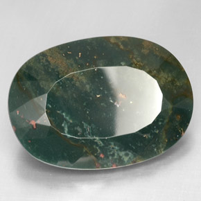 Eliotropio naturale verde da 67,31 ct, taglio ovale, opaco