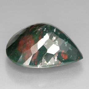 Eliotropio naturale verde da 74,01 ct, taglio a pera, opaco