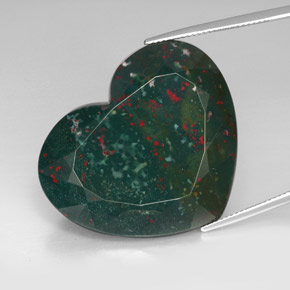 Eliotropio naturale verde da 86,15 ct, a forma di cuore, opaco