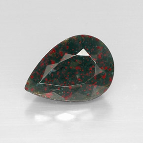Eliotropio naturale verde da 4,83 ct, taglio a pera, opaco