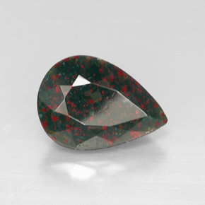 Eliotropio naturale verde da 4,83 ct, taglio a pera, opaco