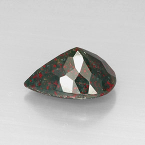 Eliotropio naturale verde da 4,83 ct, taglio a pera, opaco