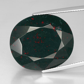Eliotropio naturale verde maculato da 30,31 ct, taglio ovale, opaco