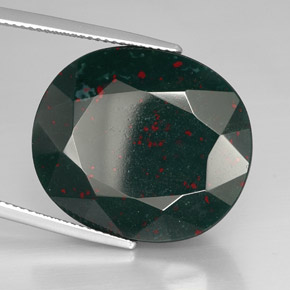 Eliotropio naturale verde maculato da 30,31 ct, taglio ovale, opaco