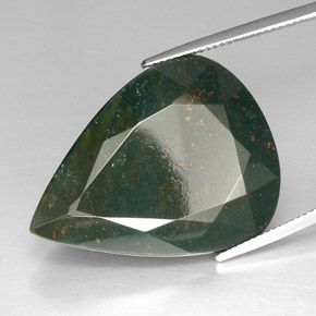 Eliotropio naturale verde da 39,39 ct, taglio a pera, opaco