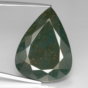 Eliotropio naturale verde da 39,39 ct, taglio a pera, opaco