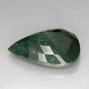Eliotropio naturale verde da 39,39 ct, taglio a pera, opaco
