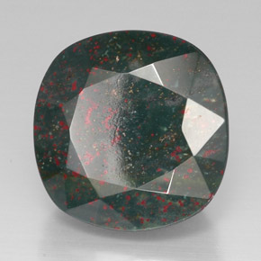 Pietra del sangue Verde maculato naturale da 42.64 ct, Taglio a cuscino, Opaco