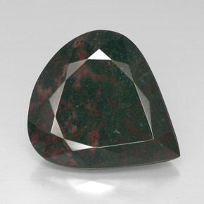 Eliotropio naturale verde da 48,41 ct, taglio a pera, opaco