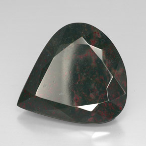 Eliotropio naturale verde da 48,41 ct, taglio a pera, opaco