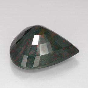 Eliotropio naturale verde da 48,41 ct, taglio a pera, opaco