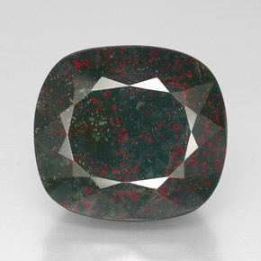 Eliotropio naturale verde da 54,82 ct, taglio a cuscino, opaco
