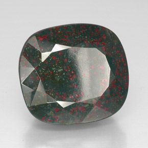 Eliotropio naturale verde da 54,82 ct, taglio a cuscino, opaco