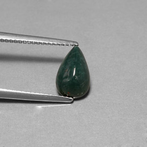 Pietra del sangue Verde maculato naturale da 1.56 ct, Forma a pera, Opaco