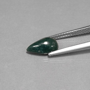 Pietra del sangue Verde maculato naturale da 1.56 ct, Forma a pera, Opaco
