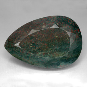 Eliotropio naturale verde da 214,05 ct, taglio a pera, opaco