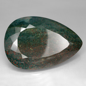 Eliotropio naturale verde da 214,05 ct, taglio a pera, opaco