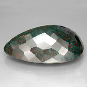 Eliotropio naturale verde da 214,05 ct, taglio a pera, opaco