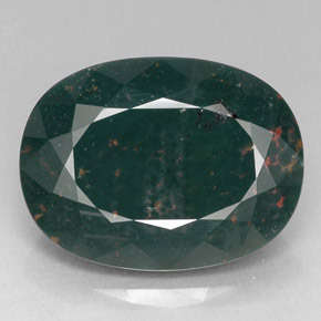 Eliotropio naturale verde da 26,60 ct, taglio ovale, opaco