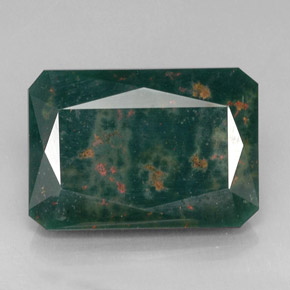 Eliotropio naturale verde da 21,75 ct, taglio smeraldo, opaco