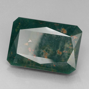 Eliotropio naturale verde da 21,75 ct, taglio smeraldo, opaco