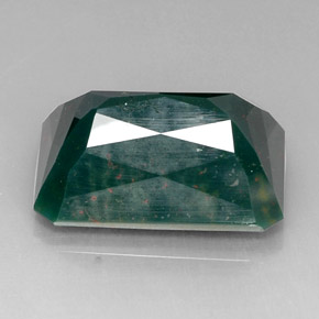 Eliotropio naturale verde da 21,75 ct, taglio smeraldo, opaco