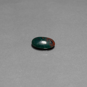 Eliotropio naturale verde da 0,82 ct, taglio ovale, opaco