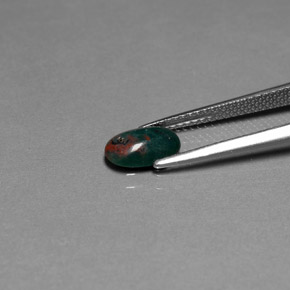 Eliotropio naturale verde da 0,82 ct, taglio ovale, opaco
