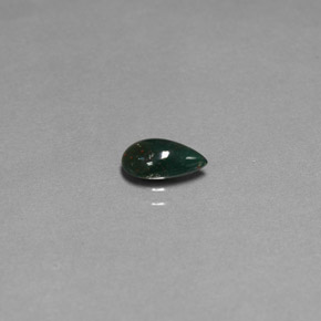 Eliotropio naturale verde da 0,72 ct, taglio a pera, opaco