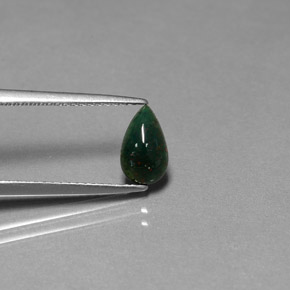 Eliotropio naturale verde da 0,72 ct, taglio a pera, opaco
