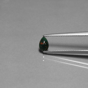 Pietra del sangue Verde maculato naturale da 0.27 ct, Forma a pera, Opaco