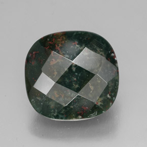 Eliotropio naturale verde da 27,80 ct, taglio a cuscino, opaco