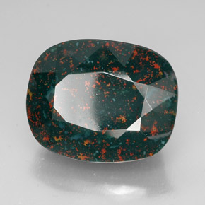 Eliotropio naturale verde da 58,62 ct, taglio a cuscino, opaco