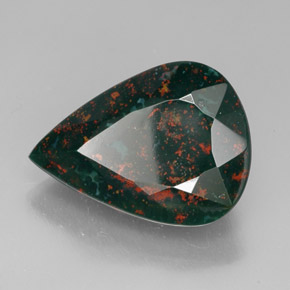 Eliotropio naturale verde da 24,98 ct, taglio a pera, opaco