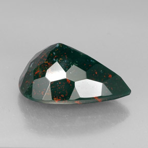 Eliotropio naturale verde da 24,98 ct, taglio a pera, opaco
