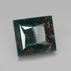 Eliotropio naturale verde da 26,55 ct, quadrato, opaco