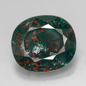 Eliotropio naturale verde da 34,65 ct, taglio a cuscino, opaco
