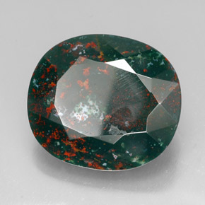 Eliotropio naturale verde da 34,65 ct, taglio a cuscino, opaco