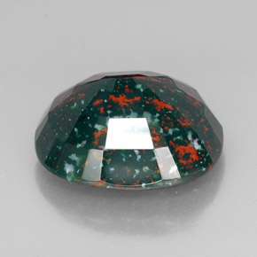 Eliotropio naturale verde da 34,65 ct, taglio a cuscino, opaco
