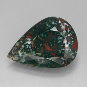 Eliotropio naturale verde da 24,33 ct, taglio a pera, opaco