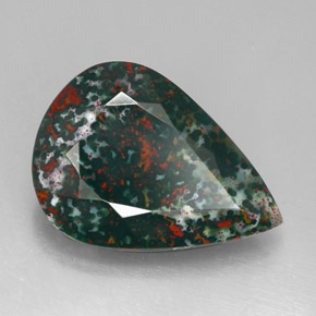 Eliotropio naturale verde da 24,33 ct, taglio a pera, opaco