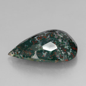 Eliotropio naturale verde da 24,33 ct, taglio a pera, opaco